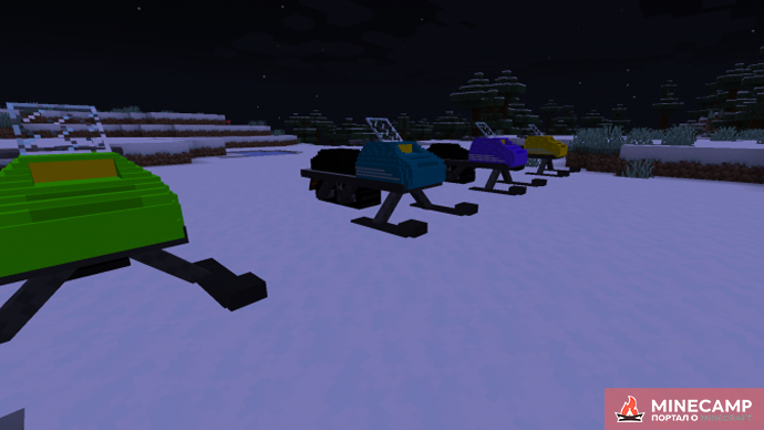 Snowmobiles - датапак на снегоходы в Minecraft 1.13.2 1.14.4